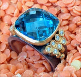 London Blue Topaz with Cascading Diamonds