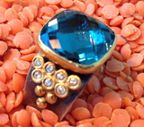 London Blue Topaz with Cascading Diamonds