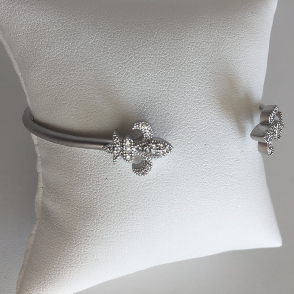 Fleur-de-Lis cuff bracelet, adjustable