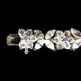 Sparkling Silvertone Bracelet Adorned with Flower Shaped CZs