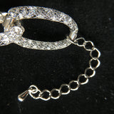 Mesh Link Bracelet with Swarowski Crystals -18K White Gold Plated