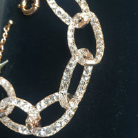 Mesh Link Bracelet with Swarowski Crystals -18K Rose Gold Plated