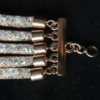 Five Strand Mesh Wrap Bracelet - 18K Rose Gold Plated