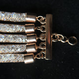 Five Strand Mesh Wrap Bracelet - 18K Rose Gold Plated