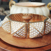 18K Gold Plated Bracelet with Pyramid Shaped CZs