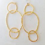 Triple Ring, 24K Gold Plated Earrings