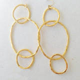 Triple Ring, 24K Gold Plated Earrings