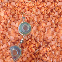 24k Gold Plated Earrings with Aqua Murano Glass