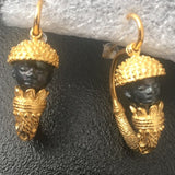 Very popular! 24K Gold Plated Bucchero Earrings, Handmade