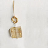 Pastel Lemon/Carmel Murano Glass Earrings, 24K Gold Plated
