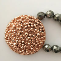 Rose Gold Pop Jewel Necklace with Pyrite