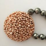 Rose Gold Pop Jewel Necklace with Pyrite