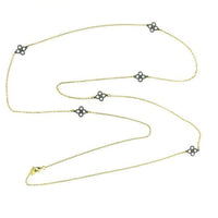 Black Gunmetal Chain and Gold Clovers, 36"