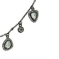 Sliced CZ Dangle Necklace, Black Rhodium