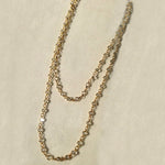36" Necklace, Gold Chain with Small Austrian Crystals