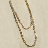 36" Necklace, Silver Chain with Small Austrian Crystals