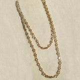 36" Necklace, Gold Chain with Small Austrian Crystals