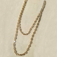 36" Necklace, Silver Chain with Small Austrian Crystals