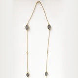 Two Tone Vermeil Necklace With Pave CZs