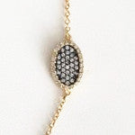 Two Tone Vermeil Necklace With Pave CZs