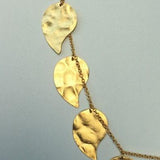 Dangling Leaves Necklace, 24K Matte Finish