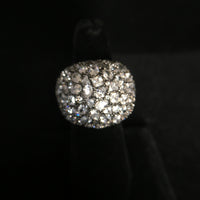 Domed Rose Gold Plated Ring over Silver with CZ