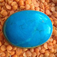24K Gold Plated with Large Turquoise Howlite Ring