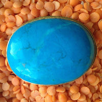 24K Gold Plated with Large Turquoise Howlite Ring