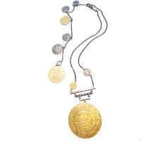 14K Gold Coin Sterling Silver Necklace / Bracelet Combo