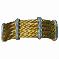 Cable Bracelet in Gold Plated Stainless Steel with White Rhodium Plated Silver and Diamonds