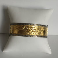 Narrow Embellished 24 K Gold Cuff TSS with Diamonds