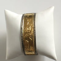 Narrow Embellished 24 K Gold Cuff TSS with Diamonds