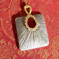 Square Pendant Horseshoe Diamonds Necklace