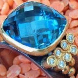 London Blue Topaz with Cascading Diamonds