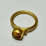 Citrine Gem Candy 24K Gold Stack Ring