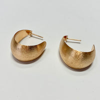 Thick Half Hoop Earrings - Rose Gold