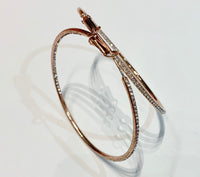 Large Inside Out CZ Hoops in Rose Gold tone- Large