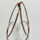 Large Inside Out CZ Hoops in Rose Gold tone- Large