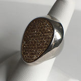 Bold Sterling Silver Ring With Yellow Pave CZ