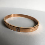 CZ Love Bangle Bracelet, Rose Gold