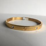 CZ Love Bangle Bracelet, Gold Tone