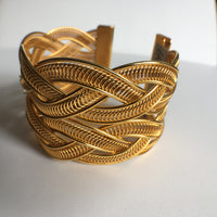 Double Row Braided Cuff Bracelet