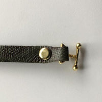 Green Python Leather Bracelet with Green Quartz Stone