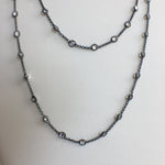 Double Strand Diamond By The Yard, Oxidized Silver