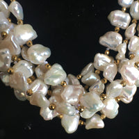 Petite Baroque Pearl and Pyrite Necklace