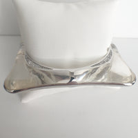 Square Acrylic Bangle with Rhodium Swirls