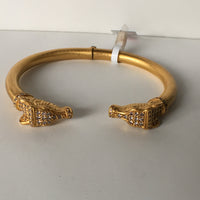 Intricately Etched Double Rams Head cuff Bracelet
