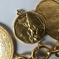 Mixed Metal Coin Charms Bracelet