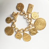 Mixed Metal Coin Charms Bracelet