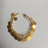 Mixed Metal Cluster of Coins Bracelet